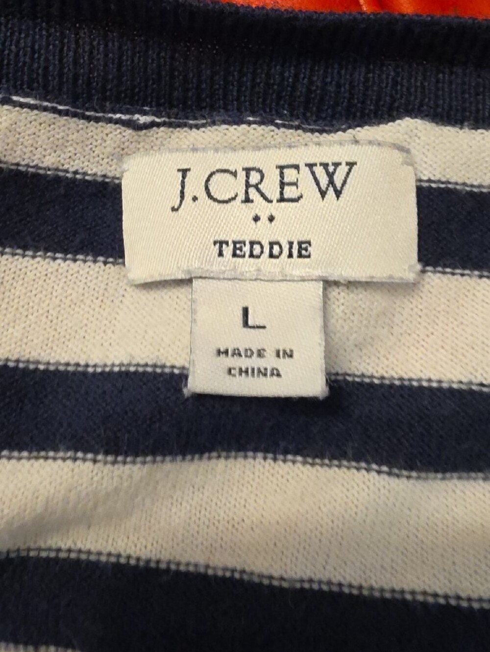 J. Crew Navy and White Striped Scoop Neck Sweater - Picture 2 of 4